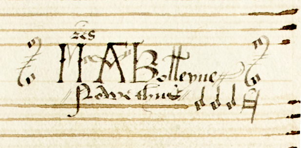 Anne Boleyn Music Book, inscription