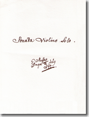 Muffat, Sonata violino solo, Prag 1677, cover